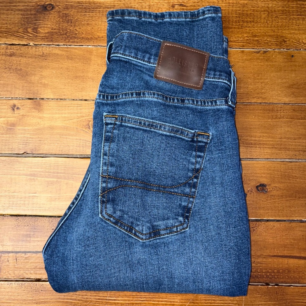 Hollister Slim Straight Jeans Mens 31x30 Blue Epic Flex Denim Pants Preppy